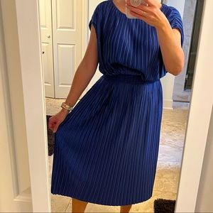 Beautiful royal blue pleated dress, with pockets!